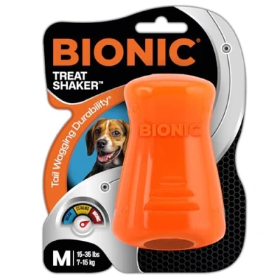 Afbeelding van BIONIC Treat Shaker Hondenspeelgoed, medium interactief hondenkauwspeelgoed dat bestand is tegen de zwaarste kauwers, voor honden tussen 7 15 kg.