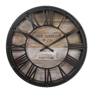 Afbeelding van Wandklok Industrieel Vintage bruin 39CM
