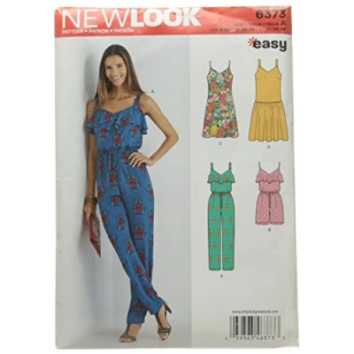 Afbeelding van New Look Naaipatroon 6373: Mevrouw jumpsuit of romper en jurken, veelkleurig, maat A (8 10 12 14 16 18 20)
