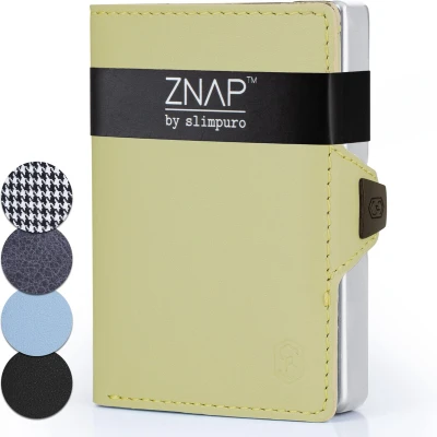 Afbeelding van Slimpuro Znap Slim Wallet Mini Portemonnee Maximaal 8 Bankpasjes Gemakkelijke Toegang Munt En Papiergeldvak Slank Design Duurzaam 8,9X1,8X6,3Cm RFID Beschermkaart Aluminium