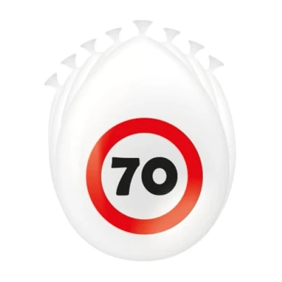 Afbeelding van PD Party 7032410 Feest Decoratie Ballonnen Speciaal Thema Viering Traffic Sign 70, Pak van 8, Veelkleurig, 30cm Lengte x Breedte Hoogte