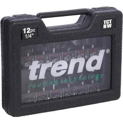 Afbeelding van Trend Set/SS8 X 1/4TC 1/4 inch diameter schacht starter cutter set zwart/wit (12 delig)
