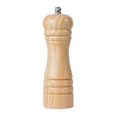Afbeelding van Pepermolen, Zoutmolen, Harde &amp; Verstelbare Keramische Molen, Rubber hout, 16,5 cm Hoogte