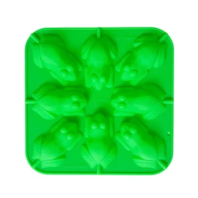 Afbeelding van Selecto Bake 8 holte kikkers siliconen lollyvorm met 20 lollystokjes mal kikker lolly voor het maken van chocolade snoep ijsblokjes feest