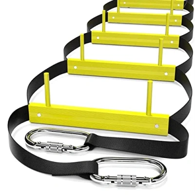 Afbeelding van Brand Trapladder 3 Verhaal Touwladder Brandtrap voor Woningen 3e Verdieping Draagbaar Opvouwbaar en Compact Noodladder Geschikt Balkon Ramen