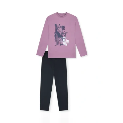 Afbeelding van Schiesser SET Pyjama, Heren, Maat: 140, Lila