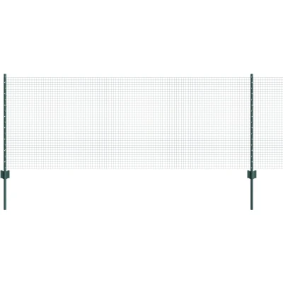 Afbeelding van vidaXL Gegalvaniseerd Draadhek met 11 U Posts Groen 0.8x25 m Staal