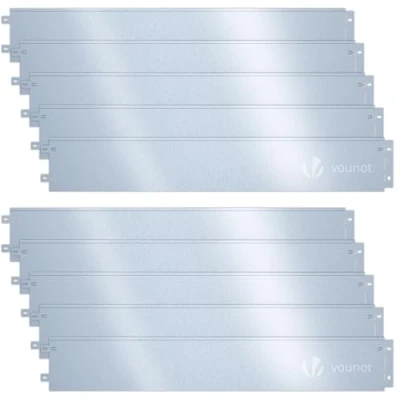 Afbeelding van VOUNOT Gazonrand van verzinkt staal, 10 m, scheidingsrand, robuust, flexibel, gazonbescherming, dikte 0,7 mm, 18 x 100 cm, stuks voor tuin, planten, groenteplanten