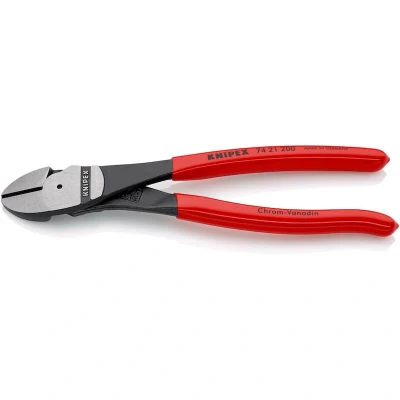 Afbeelding van Knipex kracht zijsnijtang met kunststof bekleed zwart geatramenteerd gepolijst 200 mm snijkant facet 74 21