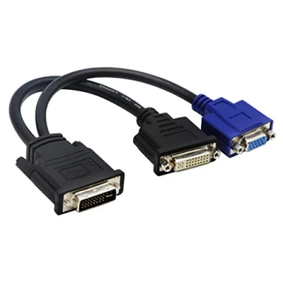Afbeelding van zdyCGTime 10 Inch Wyse DVI Splitter Cable I naar D en VGA M/F Vergelijkbaar met Y kabel