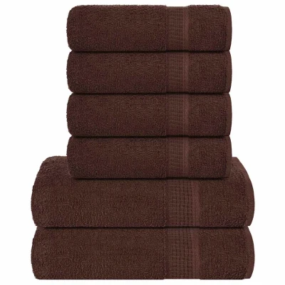 Afbeelding van 6 delige Handdoekenset 360 g/m 100% katoen bruin