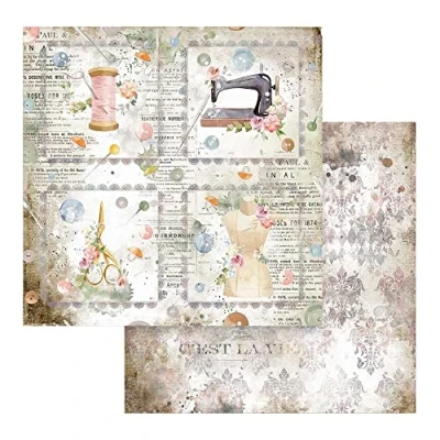 Afbeelding van Stamperia Romantic Threads Cards 12x12 Inch Paper Sheets (10pcs) (SBB792) (DISCONTINUED)