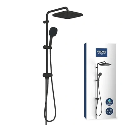 Afbeelding van Grohe vitalio comfort 250 douchesysteem m omstelling max 8 0l min bij 3 bar matte black 266982431
