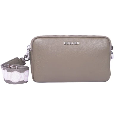 Afbeelding van Bogner Leren Schoudertas Andermatt Avy Shoulderbag Khaki Kaki
