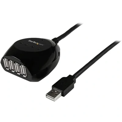 Afbeelding van StarTech.com 15 m USB 2.0 actieve kabel met 4 poorts hub