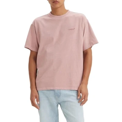 Afbeelding van Levi&#039;s heren Red tab T shirt met logoborduring in de kleur Oudroze, maat: XL