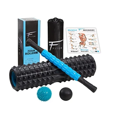 Afbeelding van Fitem Foam Roller massageset, diep massagerol rugpijn spierpijn &amp; trigger punten herstel van sport en welzijn
