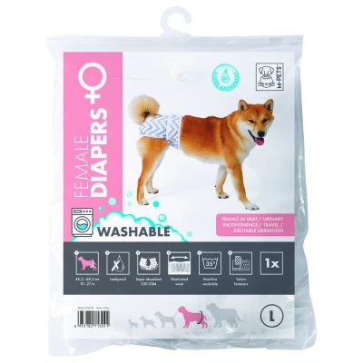 Afbeelding van Mpets Wasbare Luier Training &amp; Gedrag 26x28x7 cm Wit Grijs Voor Teven L