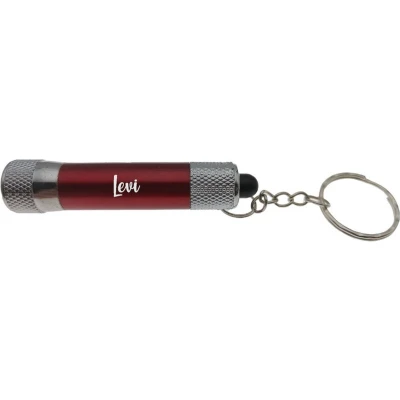 Afbeelding van Zaklamp Sleutelhanger Met Naam Rood Levi