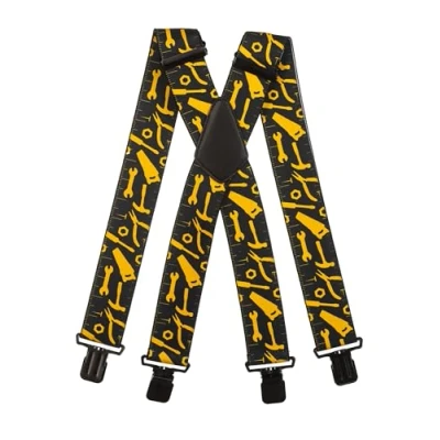 Afbeelding van Olata Heavy Duty Gereedschap Patroon Bretels (Zwart) 5 cm. X Vorm (Zwarte Clips)