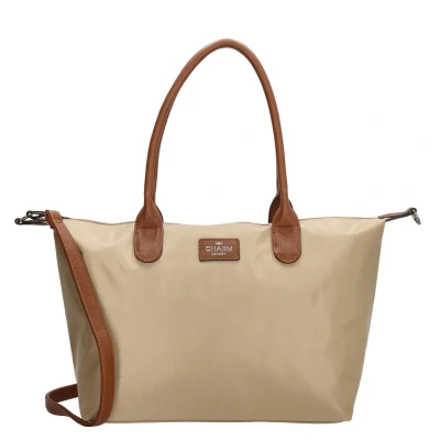 Afbeelding van Charm Handtas beige Nylon