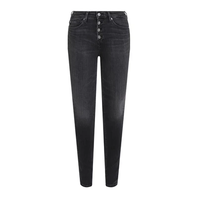 Afbeelding van Calvin Klein skinny fit jeans Mid rise met open knoopsluiting