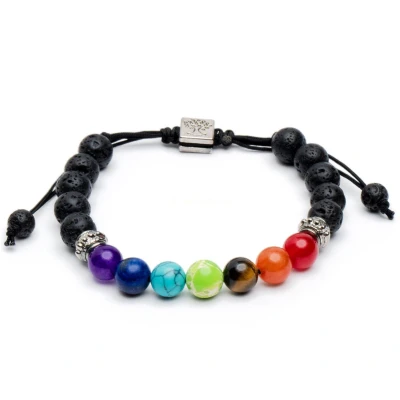 Afbeelding van Badu Chakra Verstelbare Armband Zuiverheid Glanzend Lavasteen