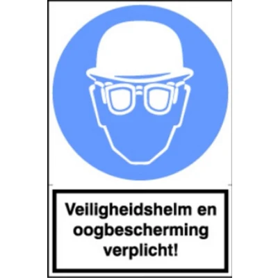 Afbeelding van Artelli Sticker Veiligheids helm en oogbescherming verplicht!