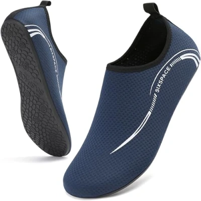 Afbeelding van Sixspace Waterschoenen voor dames en heren, sneldrogend, zwemschoenen, strandschoenen, aquaschoenen, surfschoenen, lichte neopreen schoenen, maat 34 47, donkerblauw, 46 EU