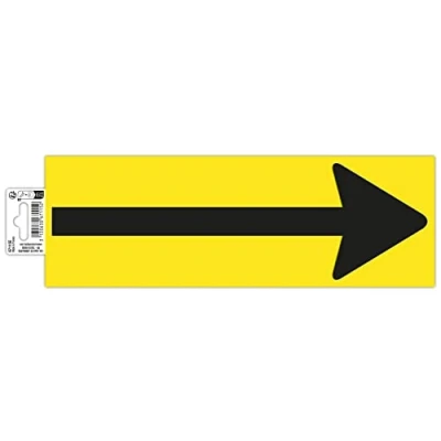 Afbeelding van Exacompta Ref. 67115E 1 kleefstrip Grondmarkeringssymbool &quot;Pijl&quot; vorm zwart op gele achtergrond In anti slip behandeld en UV bestendig PVC Paneel afmeting : 30 x 10 cm