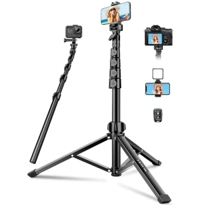Afbeelding van Victiv 72 Telefoon Statief 2024 Geüpgraded Bredere Poten, iPhone Statiefstandaard 2 in 1 Selfie Stick voor Smartphone, Multifunctioneel Draagbaar iPhone, Samsung, Camera, DSLR