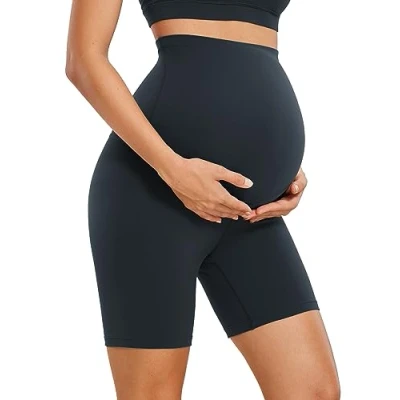 Afbeelding van CRZ Yoga Womens Butterluxe Zwangerschaps Biker Shorts Over De Buik 6&quot;.Zwangerschaps Workout Hardlopen Atletisch echte marine L