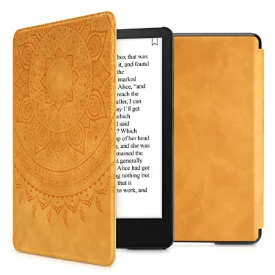 Afbeelding van kwmobile case compatibel Met Amazon Kindle Paperwhite 11. Generation 2021 hoes standaard E reader cover in bruin Indian Sun