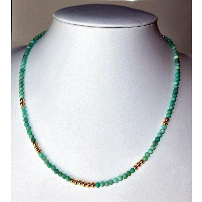 Afbeelding van Natuurlijk Amazoniet Collier 3 mm. facet kralen