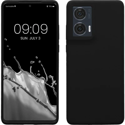 Afbeelding van kwmobile telefoonhoesje geschikt voor Motorola Edge 50 Fusion Hoesje met siliconen coating Smartphone case in zwart