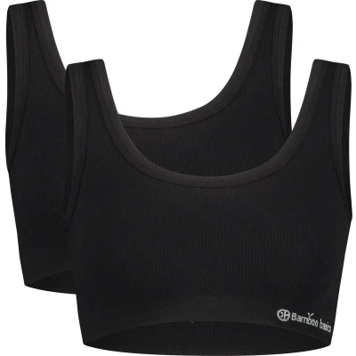 Afbeelding van Comfortabel &amp; Zijdezacht Bamboo Basics Seamless Rib Bra Ruby (2 pack) Zwart XL
