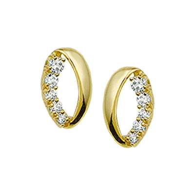 Afbeelding van Trendjuwelier huiscollectie Oorknoppen Zirkonia Geelgoud Glanzend 8.5
