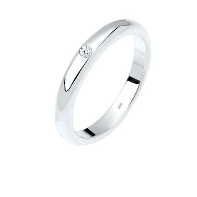 Afbeelding van Elli DIAMONDS Dames eenzaam klassiek met diamant (0.03 ct.) in 925 sterling zilver Wit
