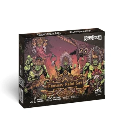 Afbeelding van Fantasy Paint Set by Squidmar Miniatures 12 kleuren 1 miniature 18ml 72203
