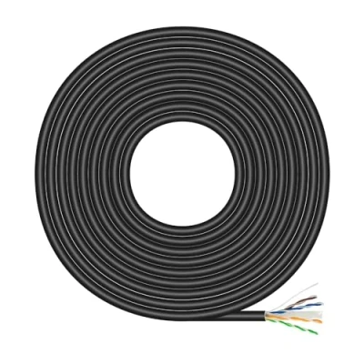 Afbeelding van Câble Réseau Extérieur Étanche RJ45 Cat.6 UTP Rigide CCA AWG23, Noir, 100M
