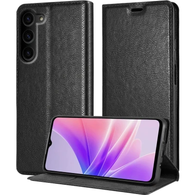 Afbeelding van Cadorabo Hoesje geschikt voor Samsung Galaxy S23 PLUS in ZWARTE NACHT Beschermhoes Case magnetische sluiting Cover