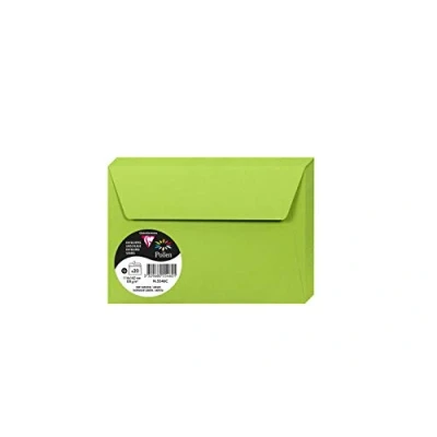 Afbeelding van Clairefontaine 5546C verpakking met 20 enveloppen pollen, formaat C6, 114 x 162 mm, 120 g, ideaal voor correspondentie en uitnodigingen, muntgroen, 1