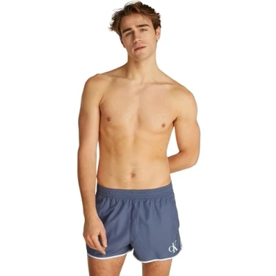 Afbeelding van Calvin Klein Swimwear Runner Zwemshorts, Heren, Maat: Medium, Grisaille