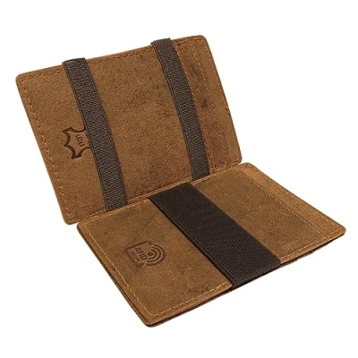 Afbeelding van STILORD &#039;Mago&#039; kleine heren Portemonnee Leer met Muntzakje Portefeuille echt Creditcard Etui RFID Bescherming in Vintage Look, Kleur:bergamo bruin