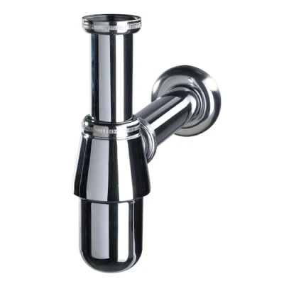 Afbeelding van Wirquin 30719890 sifon voor wastafel met uitgang wand messing verchroomd