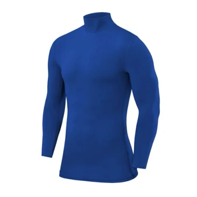 Afbeelding van Compressietop met Lange Mouwen Mockhals voor Heren Blueprint (Blauw)