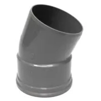 Afbeelding van Dyka Bocht 1x mof spie 22.5 manchetverbinding klasse 41 PVC grijs keurmerk BRL52100/BRL52200 160mm