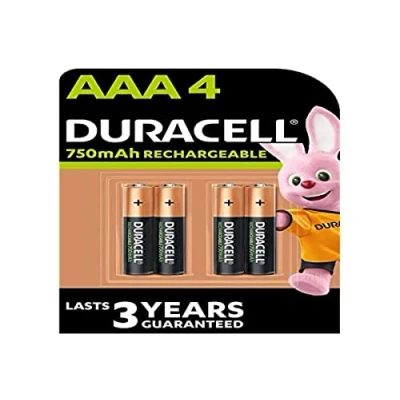 Afbeelding van Duracell Rechargeable AAA 750mAh batterijen 4 stuks