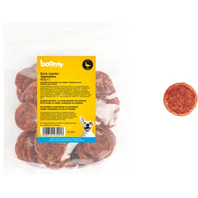 Afbeelding van Boomy Hondensnacks Hondensnoep Schijfjes met eend en groenten 400g