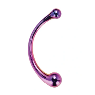 Afbeelding van Glazen Dubbele Dildo 17 cm paars